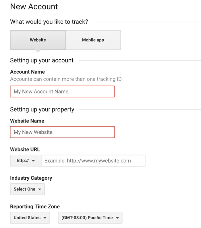 google analytics set up