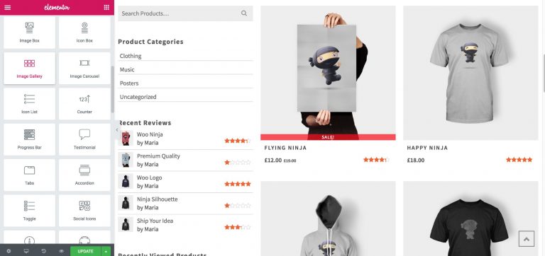 woocommerce elementor kadence themes
