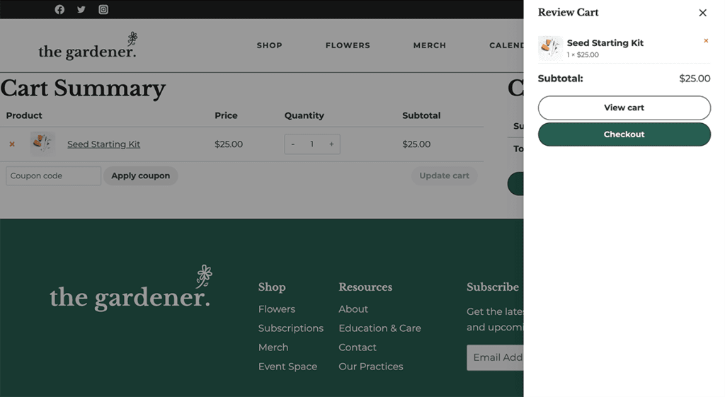 The Gardener Slide-in Cart
