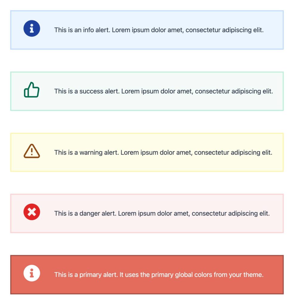 using alerts on wordpress using kadence blocks